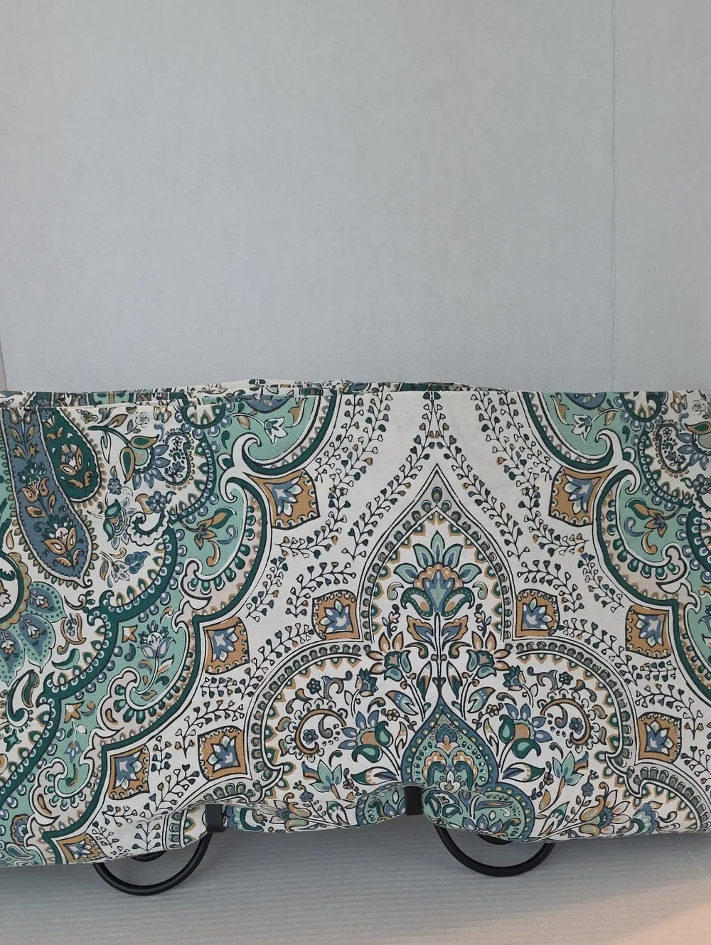 Indigo Collection Teal Blue Tan Paisley Boho Cotton Full Duvet Cover